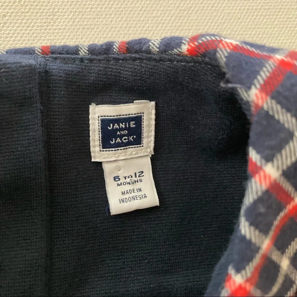 Janie And Jack Baby Girl 6-12 Months Blue Plaid Dress - Picture 3 of 4
